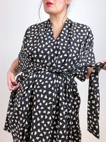 High Low Kimono Triangles Rayon Challis