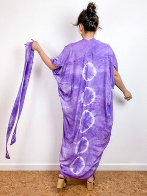 Hand-Dyed High Low Kimono Lunar Orchid