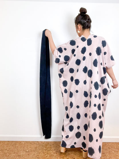 Single Gauze Duster Kimono Blush Dots