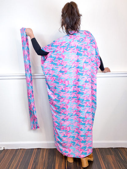 Print High Low Kimono Eighties Love Georgette