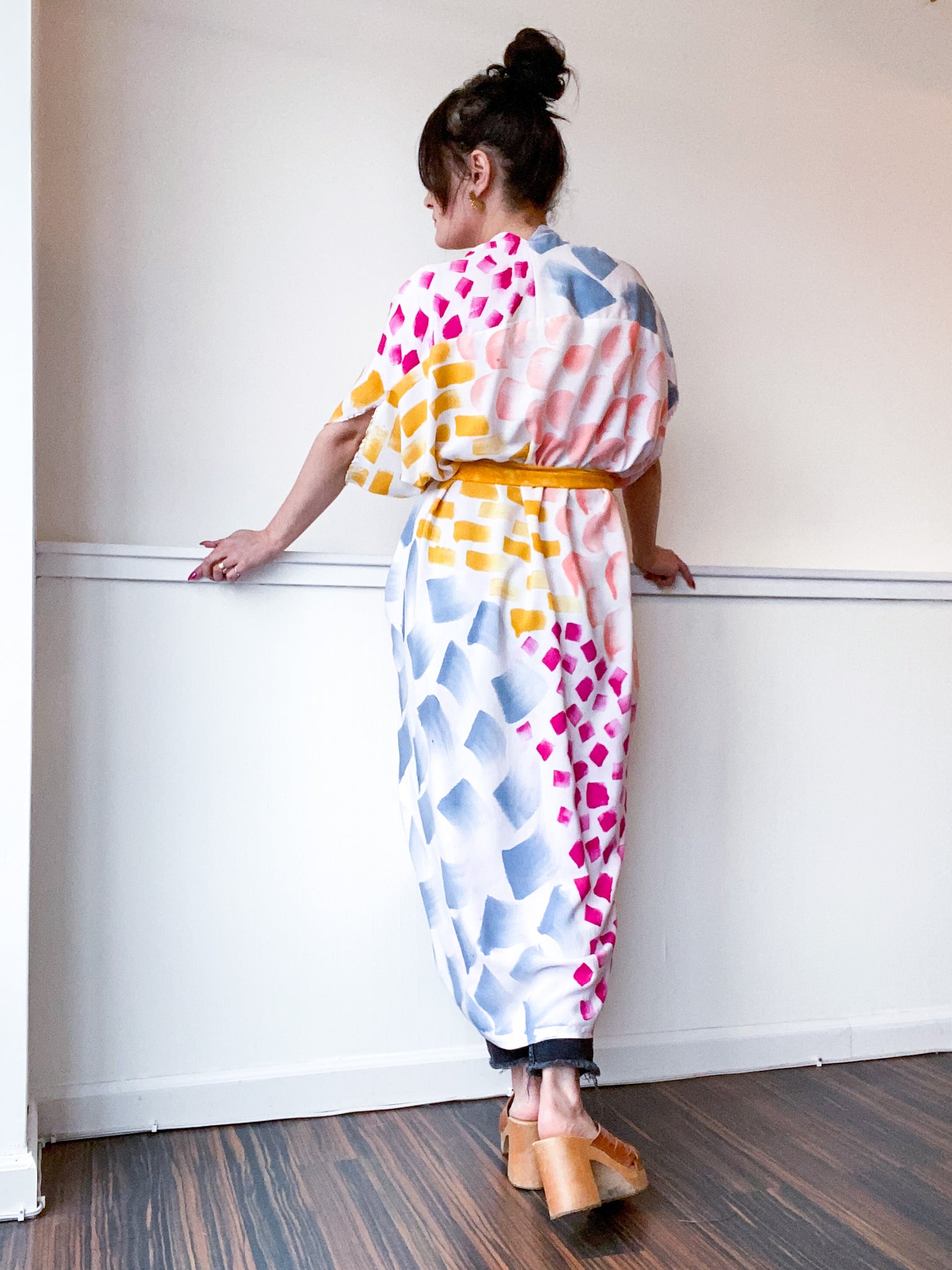 Limited Edition Hand-Dyed High Low Kimono Multi Mark
