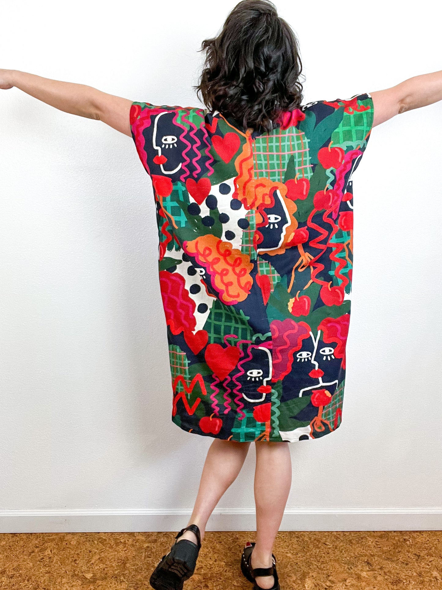 Print Mini Smock Dress Abstract