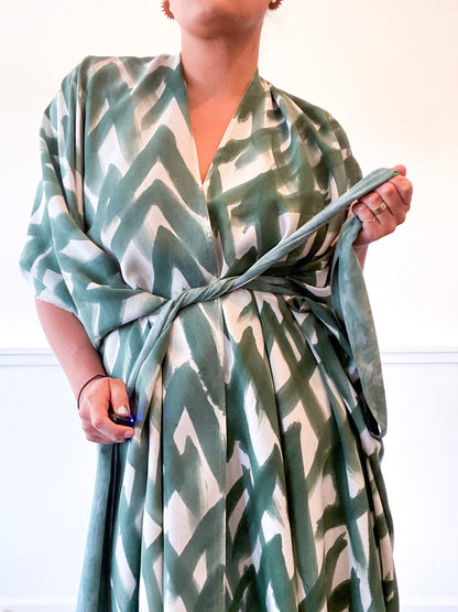 Limited Edition Hand-Dyed High Low Kimono Forest