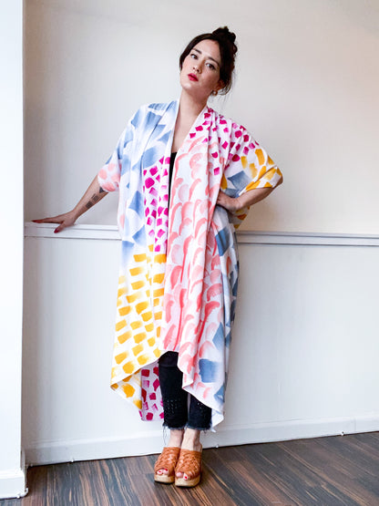 Limited Edition Hand-Dyed High Low Kimono Multi Mark