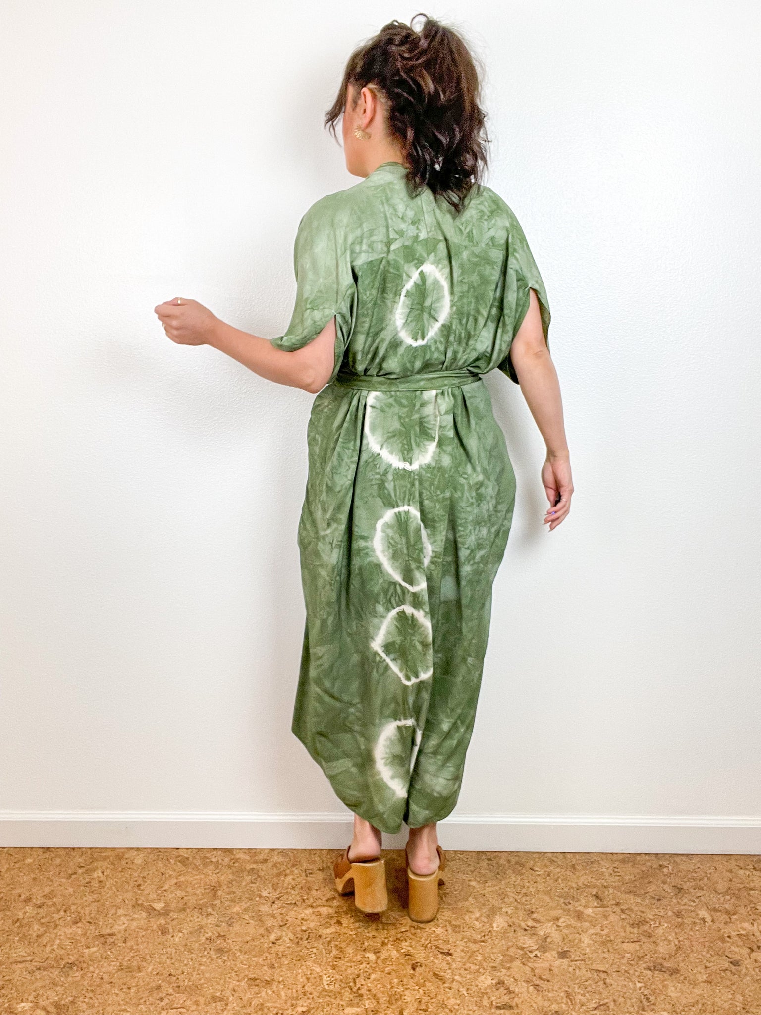 Hand-Dyed High Low Kimono Lunar Sage