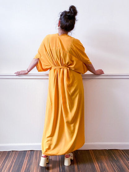 Solid High Low Kimono Marigold Rayon Challis