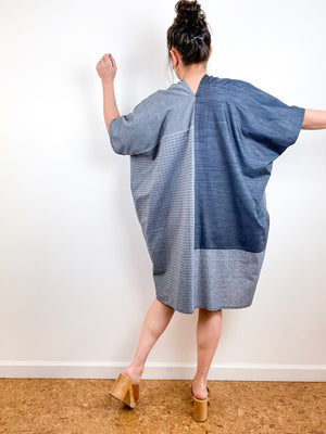 Chambray Smock Dress Patchwork 2