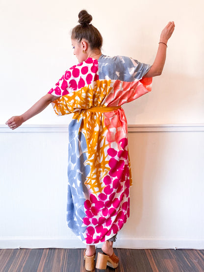 Limited Edition Hand-Dyed High Low Kimono Multicolor