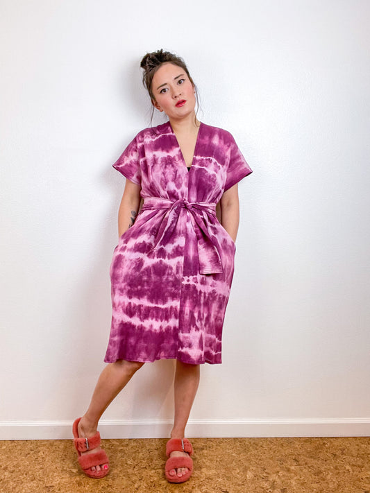 Single Gauze Caftan Dress Berry