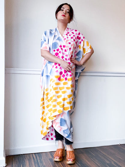 Limited Edition Hand-Dyed High Low Kimono Multi Mark