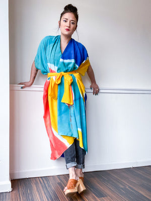 Limited Edition Hand-Dyed High Low Kimono Shape Study 1