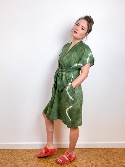 Single Gauze Caftan Dress Green