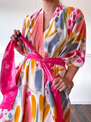 Limited Edition Hand-Dyed High Low Kimono Confetti 2