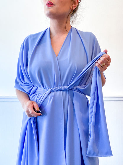 Solid High Low Kimono Periwinkle Georgette