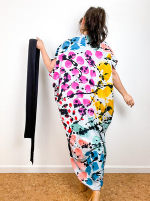 OOAK Hand-Dyed High Low Kimono Multicolor Two