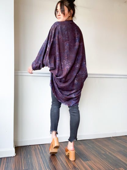 Hand-Dyed Waterfall Kimono Deconstructed Black