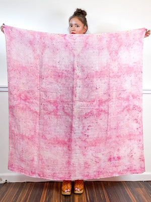 Hand-Dyed Large Square Scarf Bubblegum Speckle