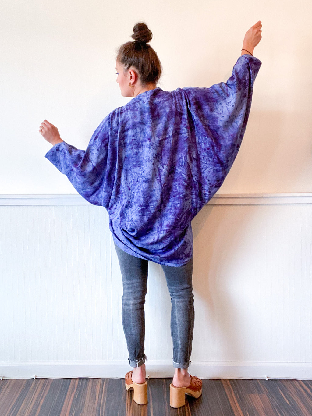 Hand-Dyed Waterfall Kimono Deconstructed Blue