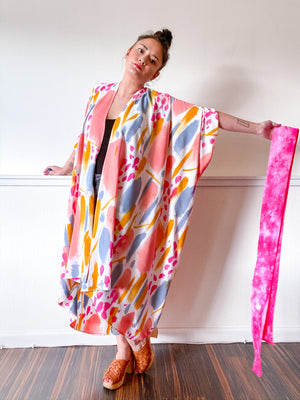 Limited Edition Hand-Dyed High Low Kimono Confetti 2