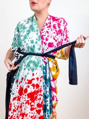 OOAK Hand-Dyed High Low Kimono Confetti 2