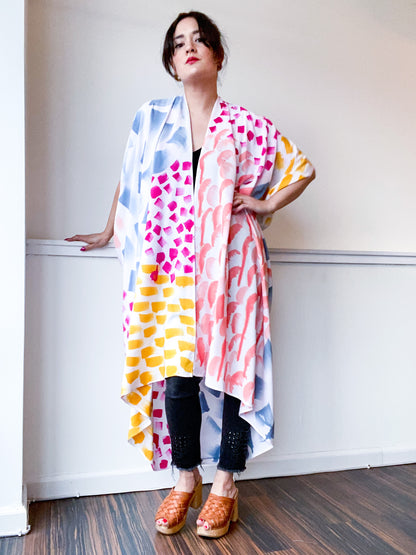 Limited Edition Hand-Dyed High Low Kimono Multi Mark