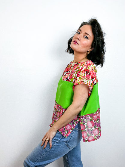 Scrappy Crop Pink Lime Floral