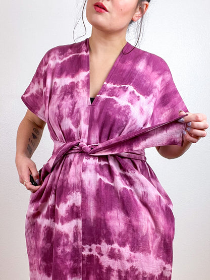 Single Gauze Caftan Dress Berry