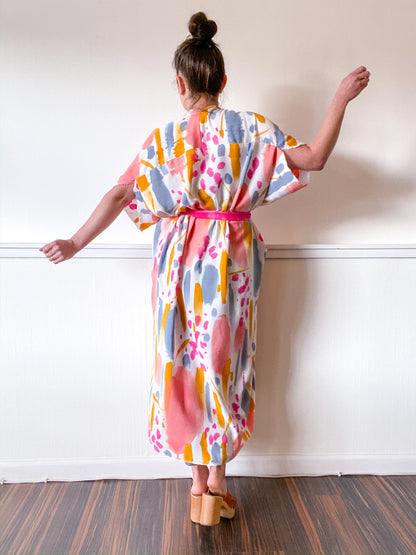 Limited Edition Hand-Dyed High Low Kimono Confetti 2