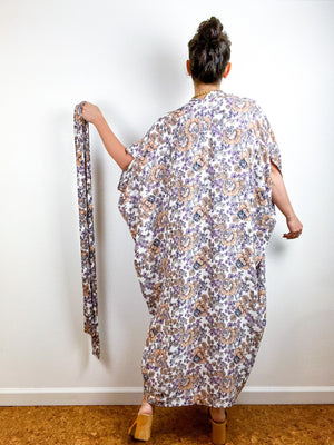 High Low Kimono Ivory Boho Rayon Crepe