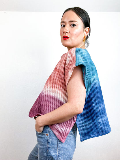 Hand-Dyed Flip Crop Waffle Cotton Cools Warms