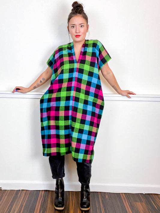 Plaid Smock Dress Multicolor Buffalo