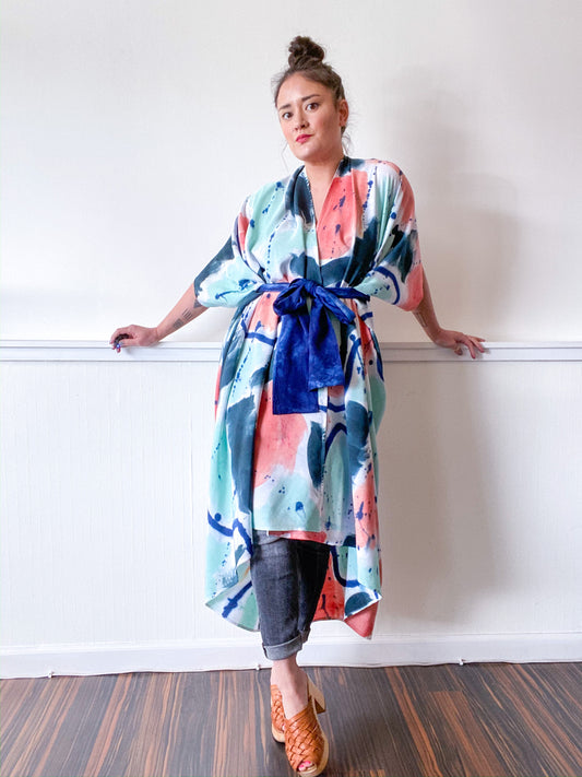 Limited Edition Hand-Dyed High Low Abstract Rectangles