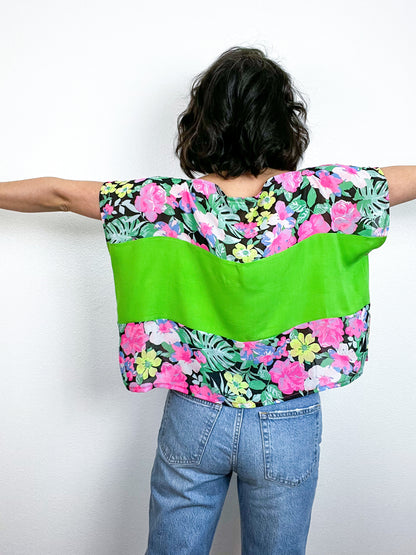 Scrappy Crop Lime Pink Floral