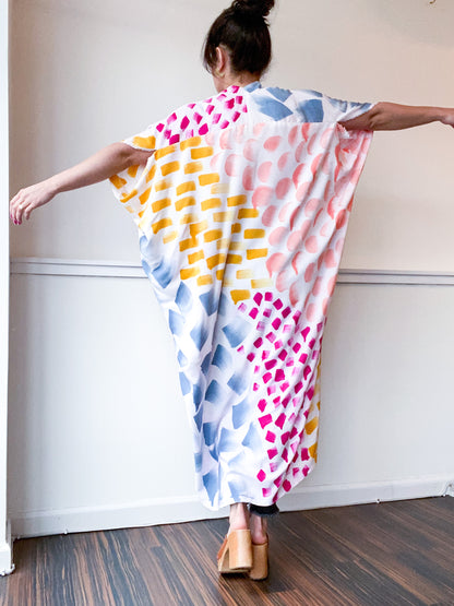 Limited Edition Hand-Dyed High Low Kimono Multi Mark