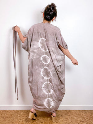 Hand-Dyed High Low Kimono Lunar Shiitake