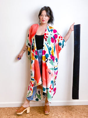 OOAK Hand-Dyed High Low Kimono Confetti 3