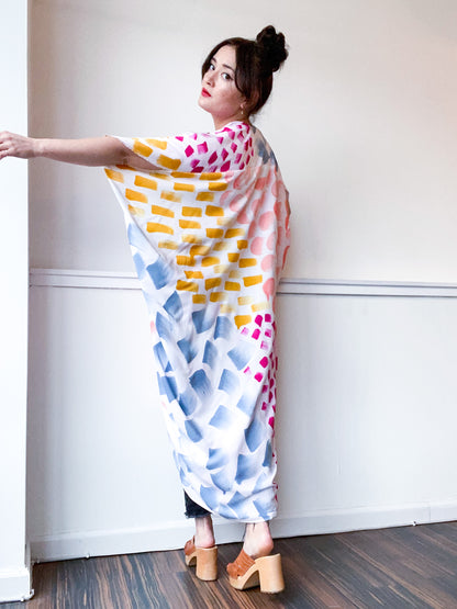 Limited Edition Hand-Dyed High Low Kimono Multi Mark