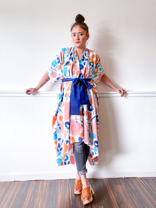 Limited Edition Hand-Dyed High Low Abstract Circles