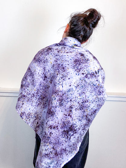 Hand-Dyed Large Square Scarf Deconstructed Grey