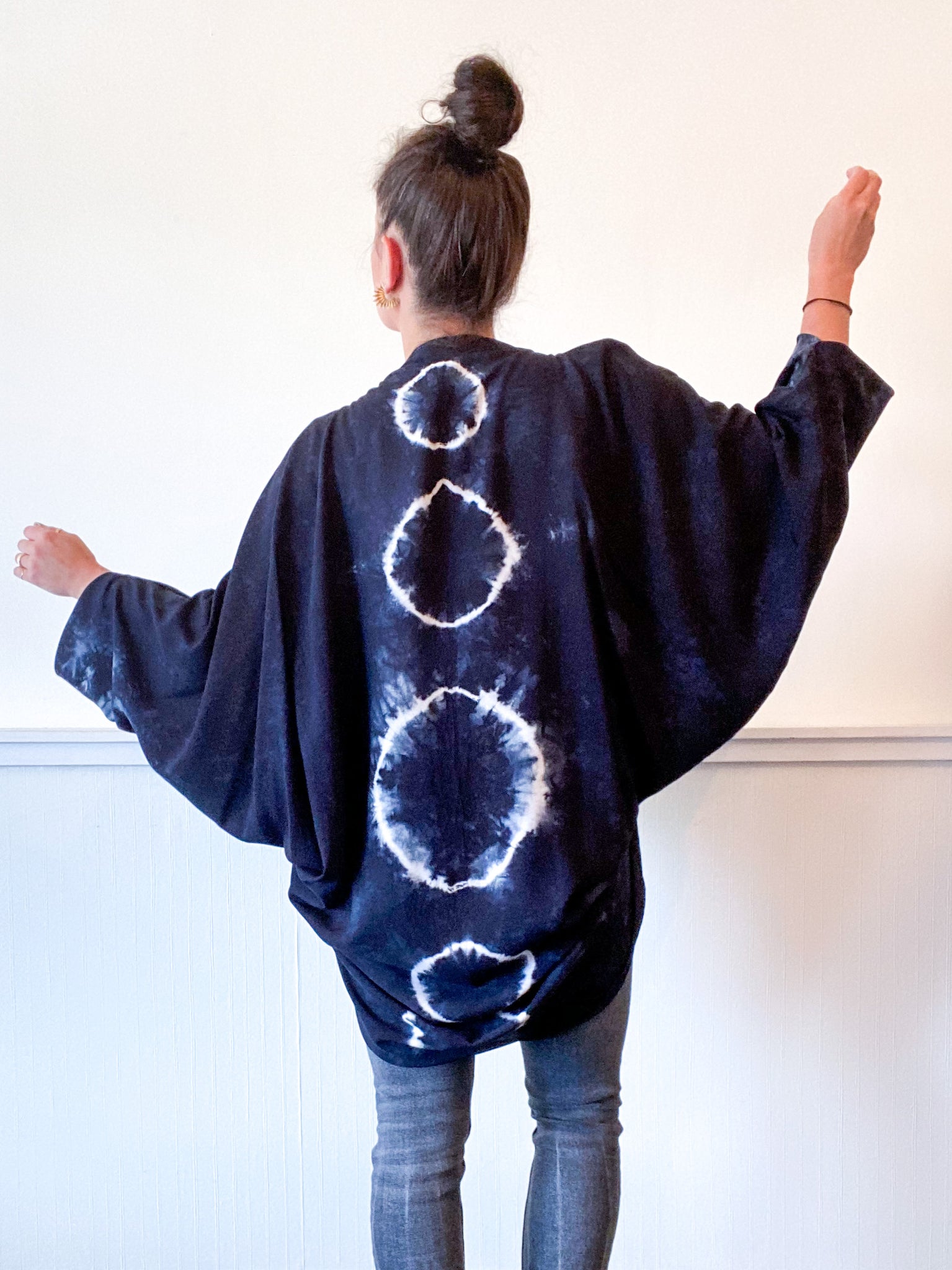 Hand-Dyed Waterfall Kimono Lunar Black