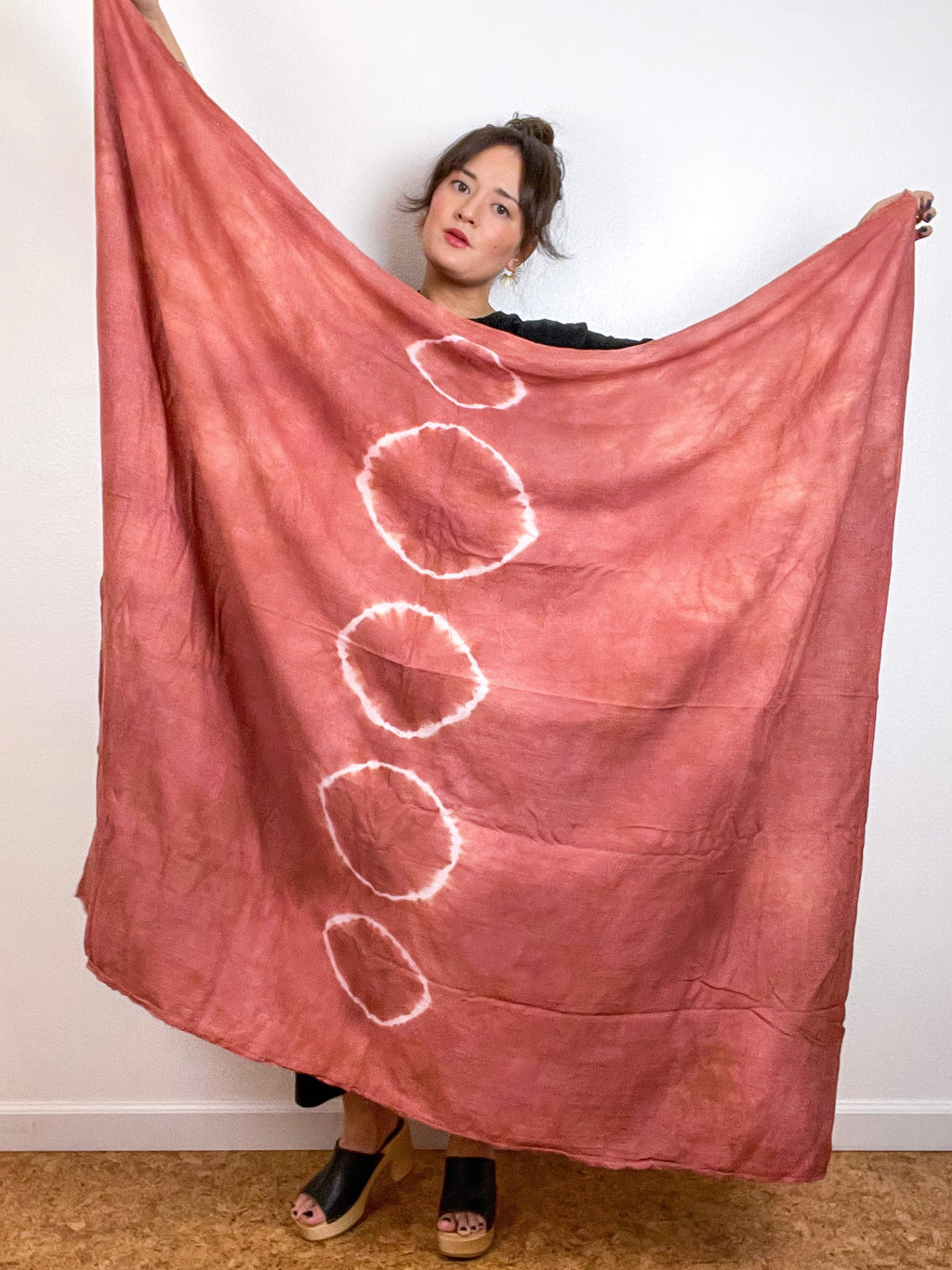 Hand-Dyed Gauze Blanket Scarf Terracotta Lunar