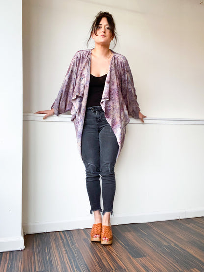 Hand-Dyed Waterfall Kimono Deconstructed Grey