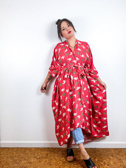 Print High Low Kimono Llama Cactus Challis