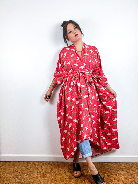 Print High Low Kimono Llama Cactus Challis