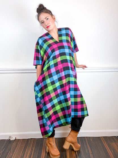 Plaid Smock Dress Multicolor Buffalo