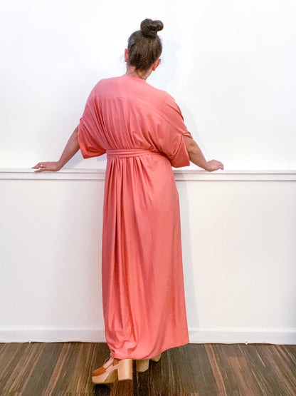 Solid High Low Kimono Terracotta Knit