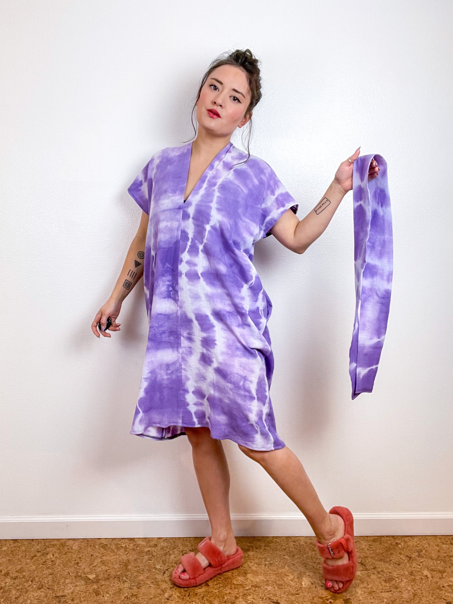 Single Gauze Caftan Dress Lilac