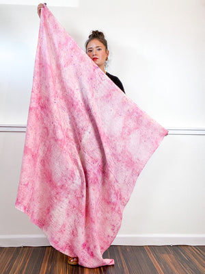 Hand-Dyed Large Square Scarf Bubblegum Speckle