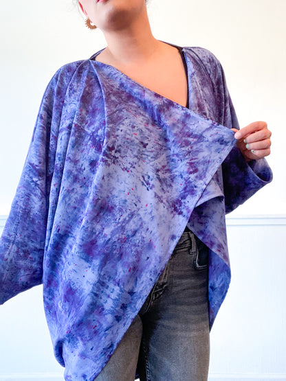Hand-Dyed Waterfall Kimono Deconstructed Blue