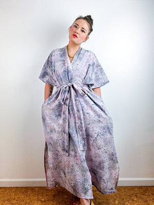 Single Gauze Duster Kimono Deconstructed Grey